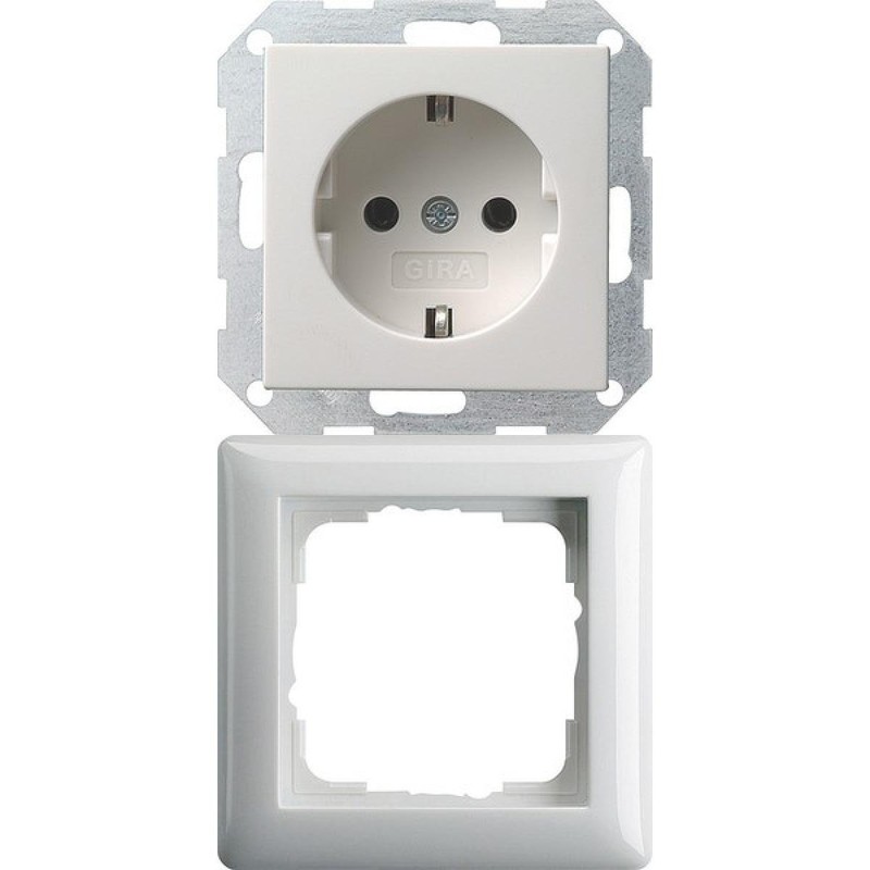 Complete Set GIRA Standard 55 Frame, Single – Pure White,