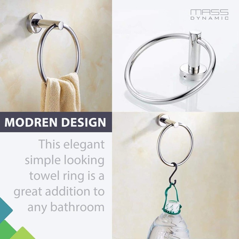 Stainless Steel Towel Holder, Bathroom Towel Ring, Wall Mount Hanging