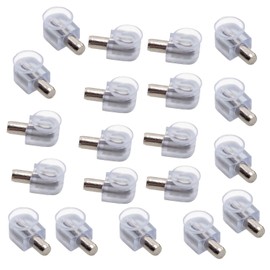 20 Clear-Blue Suction Cup Holders - 5.85mm Diameter Glass Shelf Support Pin, Long Pin Style 5.85 x 10.6mm