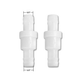 YiiSeeJo 2 Pcs 1/2" One Way Inline Check Valve, Non Return Ozone Resistance PVDF Plastic One-Way Fuel Oil Water Gas Pump Air Check Valve