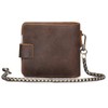 Le'aokuu Men's Genuine Genuine Leather Bifold Horizontal Standard Snap Chain