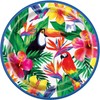 Unique 72675EU Eco-Friendly Paper Plates-23 cm-Palm Tropical Luau Party-8 Count (Pack of 1), Multicolour