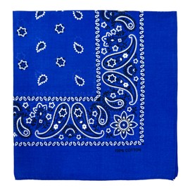 12 Pack Bandanas Soft Thin Cotton Nice Bandannas Paisley Design(royal blue)