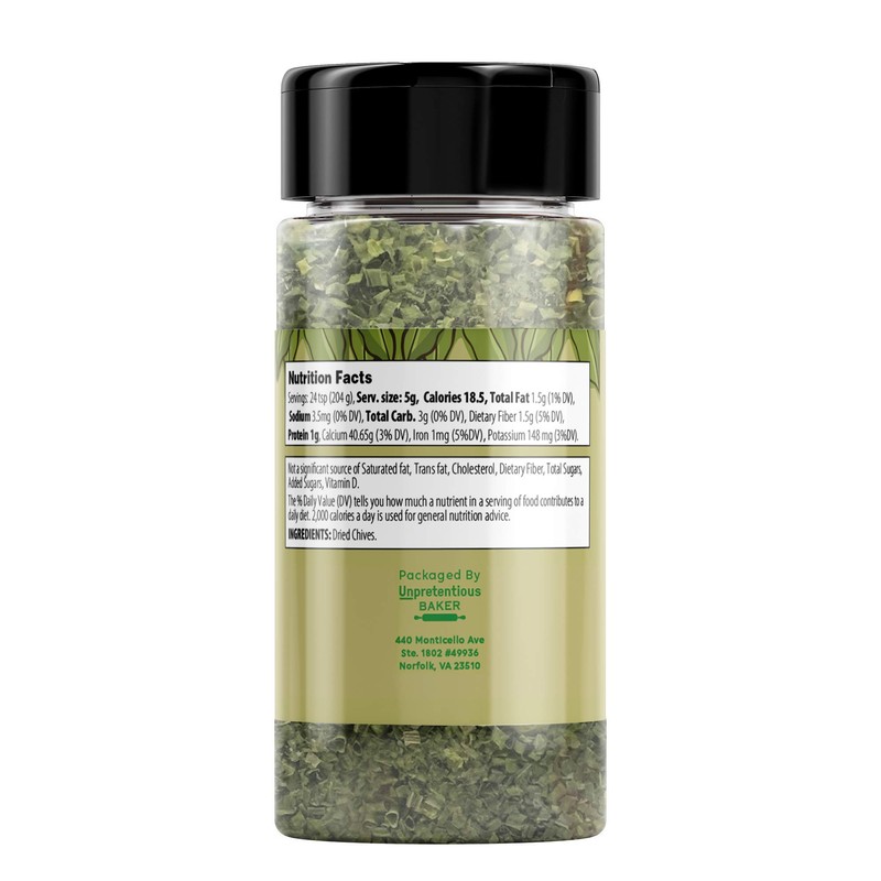 Dried Chives (5 Tbsp) Thin & Delicate, Gourmet Chopped Chives,