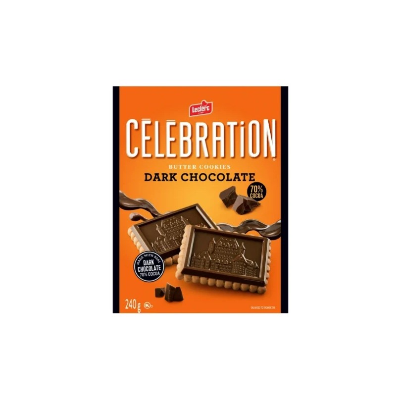 Celebration Butter Cookies with Dark Chocolate, 240g (4 Pack)