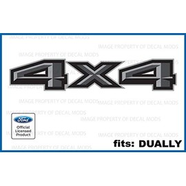 Decal Mods Dually 4x4 Gray Decals Stickers for Ford F350 F450 Dually - DFG (2017-2020) Bed Side DUALLY ONLY (Set of 2) DRW - Dual Rear Wheel | FH1A9