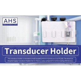 AHS American Hospital Supply Transducer Holder for IV Pole | Holds 3 Transducers (ICU Medical Compatible)