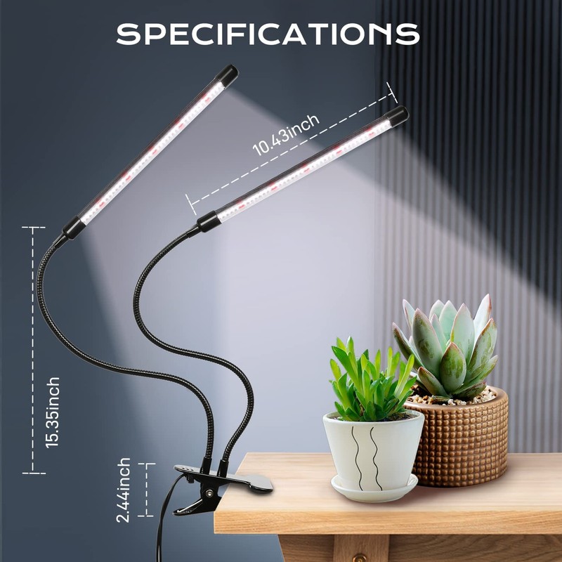 iPower Full Spectrum Clip Plant Growing Lamp with 84 White