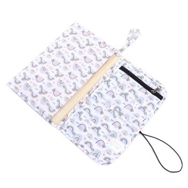 Cambiador de Pañales Portátil, Cambiador de bebé Impermeable Multifuncional Cómodo de Nailon para Viajar a Casa (arcoiris blanco)