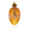 Amber Gold with White and Gold Filigree Design Mini Glass