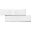 Snow White 3X6 Beveled Edge Ceramic Wall Tile- 80 pcs/carton