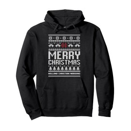 Holland Christian Maroons Logo Merry Christmas Ugly Sweater Pullover Hoodie