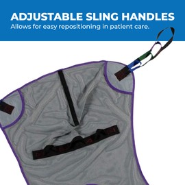 Patient Aid Full Body Commode Sling - Easy-to-Wash Mesh Fabric for Bathing and Toileting - Comfy Safe Lifting and Transfers for Children and Young Adults - Small, 135lb. Maximum Carrying Capacity