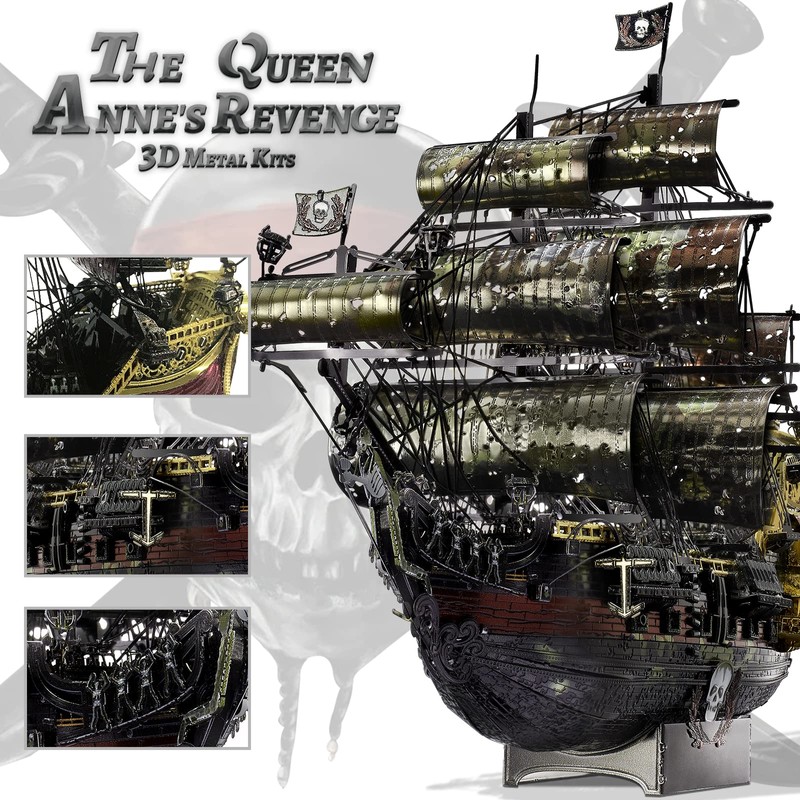 Piececool 3D Metal Puzzles for Adults, The Queen Anne's Revenge
