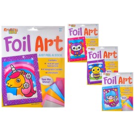 Kreative Kids TY2040 Foil Art Play Kits (4 Assorted) in Hanging Bag