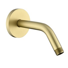 RANDOM Shower Arm with Flange,Gold 6 Inches Wall Mount Angle Shower Head Extension Arm For Fixed Shower Head Stainless Steel,Brushed Gold.RD91018-6BG
