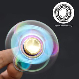 JUNAN Metal Rainbow Hand Spinners EDC Fidget Spinner Stress Reducer with High-Speed Bearing Fidget Finger Toys for ADHD Focus Anxiet