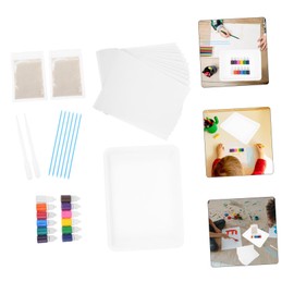 DOITOOL Water Marbling Paint Kit Vibrant Colors Bottles DIY Watercolor Painting Set for Kindergarten Art Projects and Storage