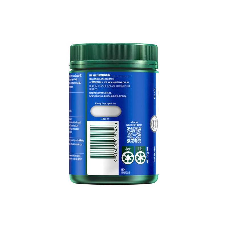 Nature's Own Odourless Fish Oil 1500Mg 200 Capsules