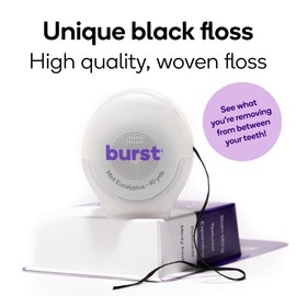BURST Expanding Dental Floss (Mint Eucalyptus/120 Yards) | Stain Absorbing & Woven with Xylitol Coating to Fight Cavities | Vegan | Paraben Free