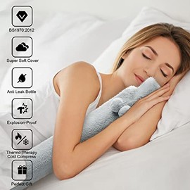 Homealexa Homealexa Long Hot Water Bottle with Cover UK Soft, 2L Large Long Hot Water Bottle for Neck and Shoulder,73 x 14cm Hot Water Bag, Kids Hot Water Bottles Neck Extra Long Hot Water Bottle