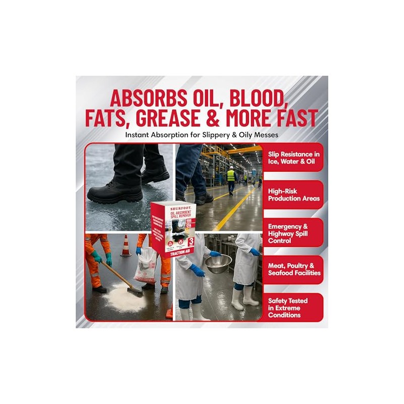 SHURFOOT 3lb Non-Slip Oil Absorbent - Provides Ice Traction &