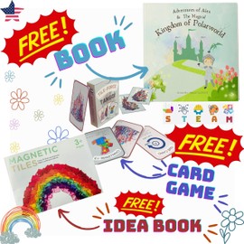 POLAR TOYS Medieval Castle Magnetic Tiles 100 Pcs Magnetic Building Blocks for Kids with Car, Geometric Shapes, Human Figurines Colorful STEM Learning Montessori Toy for Boys Girls Ages 3 4 5 6 7 8+