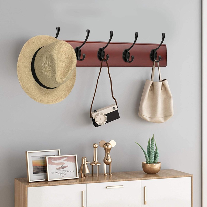 Pack of 6 Coat Hooks, Bolatus Coat Hooks, Gooseneck Hooks,