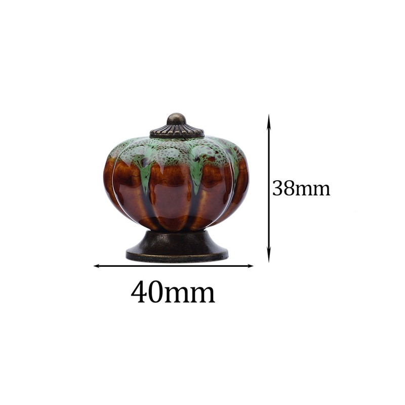 NAKUPENDA Ceramic Cabinet Knobs, Pack of 4 Vintage Pumpkin Ceramic