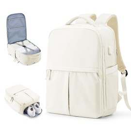 wepadre Beige Mochila De Viaje Travel Backpack Carry On Flight Approved Large Travel Backpack For Men Women Carry On Backpack For Airplanes Personal Item Travel Bag 18x14x8 Inches Travel Bag