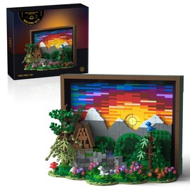 Givenni Ideas Sunset Wooden House Building Sets - 3D Puzzle Building Set for Adults, Ages 15+ - Beautifully Detailed Home Art Decor - Unique Gift Idea for Art Fans (1101PCS)