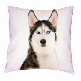 The Beach Stop Decorative Siberian Husky Dog Scatter Cushion Cover | Home Decor Gift Idea for Huskie Lovers | 45x45cm 18x18” | Husky