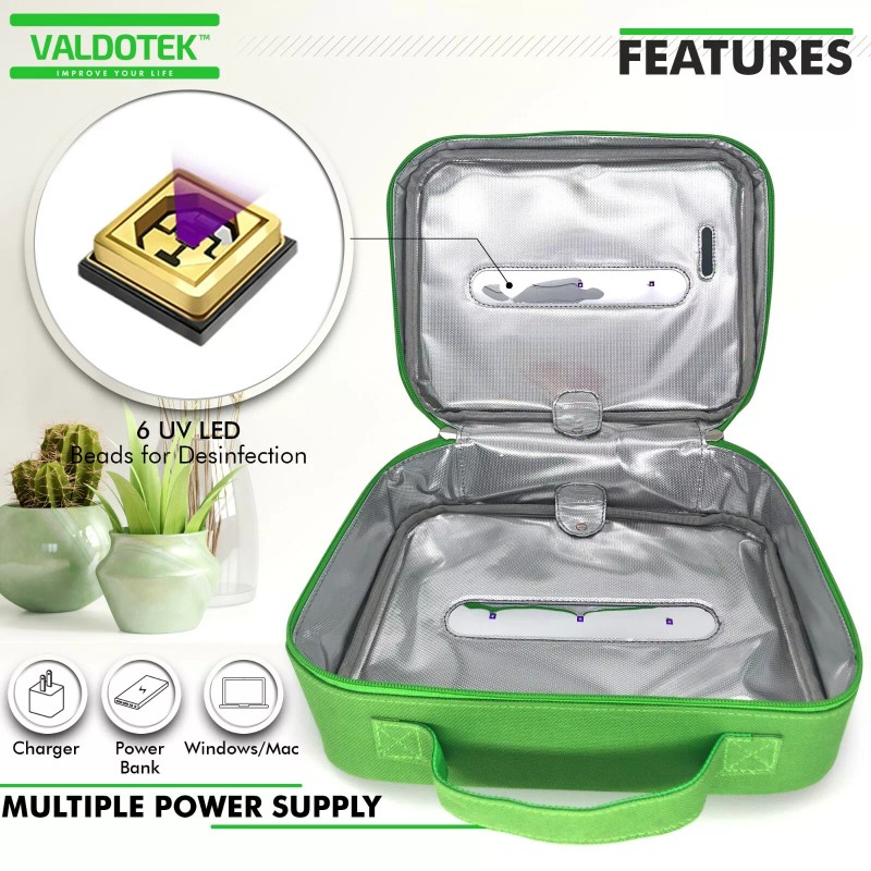 Valdo Home UV C Light Sterilizing Bag Cleaner LED Box