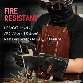 YESWELDER Flame Resistant Neck Gaiter, Welding Face Mask Black Headwear Bandana 2-Pack