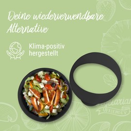 elastoREuse REuse Salad Box Take Away Packaging Food Container to Go 1.0 L Plain Black/Transparent