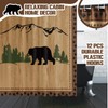 Drydiet 4 Pcs Rustic Cabin Bear Shower Curtain Set Wild