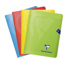 Clairefontaine Mimesys 303748C Address Book / Vocabulary Book A-Z Stapled 17 x 22 cm 48 Sheets 90 g French Ruling Polypropylene Cover Assorted Colours 1 Item