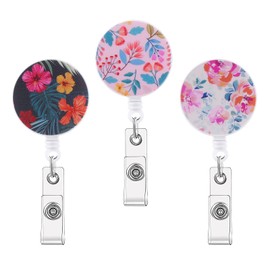 Molain Retractable Badge Reels, 3 Pcs Reel Clips Extendable Lanyard Belt Clip for ID Card Badge Holder for Office Teachers Nurse Student ID Card Key Badge Holder and Belt Clip Attachment