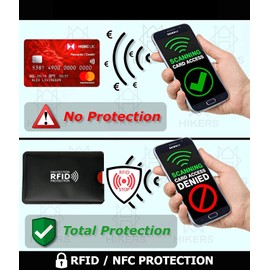 RFID Blocking NFC Protective Cases (Pack of 10) for Credit Cards, Debit Cards, Bank Cards, Passport ID Cards, NFC Blocker for Credit Cards and EC Cards, Protective Case, Credit Card Case (Black),