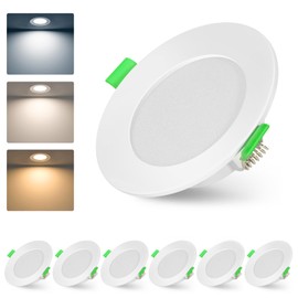 Lichtlord LED Recessed Spotlights 230 V Dimmable, LED Spotlights 7 W 700 LM IP44, Recessed Spotlight LED 75-90 mm Hole Size, Recessed Ceiling Spotlights, Warm White 2700 K, Neutral White 4000 K and