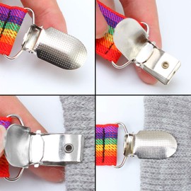 Resinta 2 Pack Mitten Clips Adjustable Kids Gloves Mitten Clips,24-48 Inches (Rainbow)