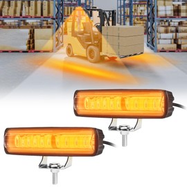 LED Forklift Safety Light - 2 Pack Warehouse Warning Light with Adjustable Mounting Bracket for Truck, AGV Security Indicator Spotlight Brightness (Yellow)