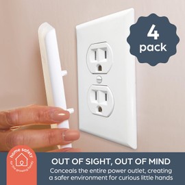 Dreambaby CoverPlug - Tapón de enchufe pintable para seguridad del bebé, protector eléctrico de placa de pared (4 unidades)