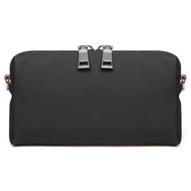 Joyway Travel Makeup Bag, Large Capacity Cosmetic Bags for Women, Waterproof Portable Pouch Open Flat Toiletry Bag Make up Organizer with Divider, Can be fitted with suspenders(Black)