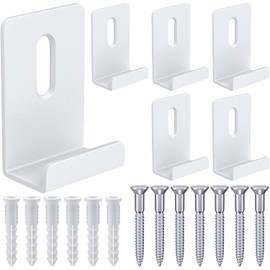 Metal Mirror Clips Wide Channel Mirror Hanger Clip Kit Large Heavy Retainer Clips for Mirrors with Screw Mirror Clips for Wall Mounting Frameless Mirror Billboard Displays Tile Display (White, 1/2)