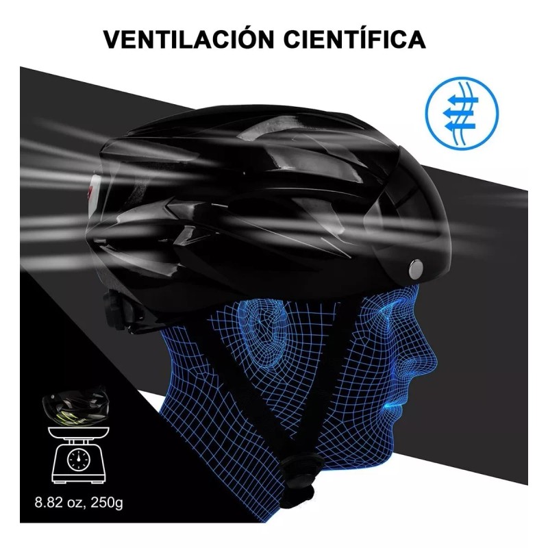 PEGGS Casco De Bicicleta De Ciclismo De Montaña Con Luz