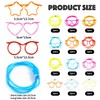 Pack of 12 Colourful Straw Glasses, Party Straw Glasses, Funny