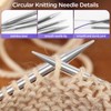 40-Inch Stainless Steel Circular Knitting Needles, Metal Round Knitting Needles