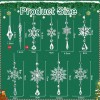 Christmas Tree Ornaments, 16pcs Crystal Snowflake Ornaments Christmas...