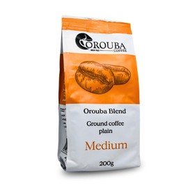 Orouba Blend Ground Coffee Plain Medium Roast Oriental Premium Original Cafe Arabian Arabica Egypt Arab Egyptian Arabic Roasted Kosher Halal (1 Pack = 7.05 oz / 200 gm) بن العروبة ساده وسط حلال